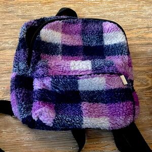 Purple checked fuzzy mini backpack 
Wild fable target 
Stylish